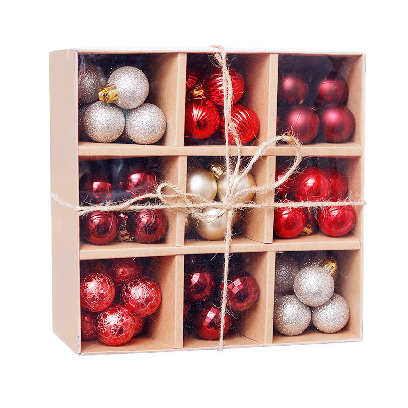 Flag Village Christmas Decorations 3cm 99pcs Ball Gift Box Set