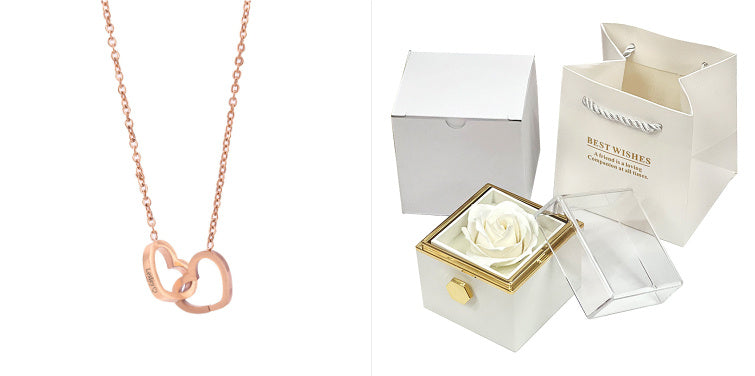 Flag Village Rotating Soap Flower Rose Gift Box Creative Rotating Rose Jewelry Packaging Box Valentine's Day Gift For Women