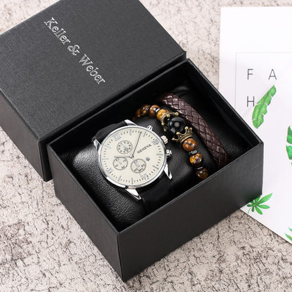 Flag Village Gift Box Set Men's Quartz Watch Bracelet Fashion