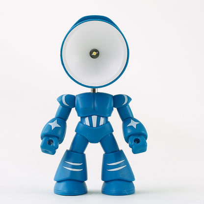 Flag Village Cute LED Hero Table Lamp Mini Portable Cool Mecha Cute Robot Night Light Bedroom Home Decoration Kids Boys Gifts