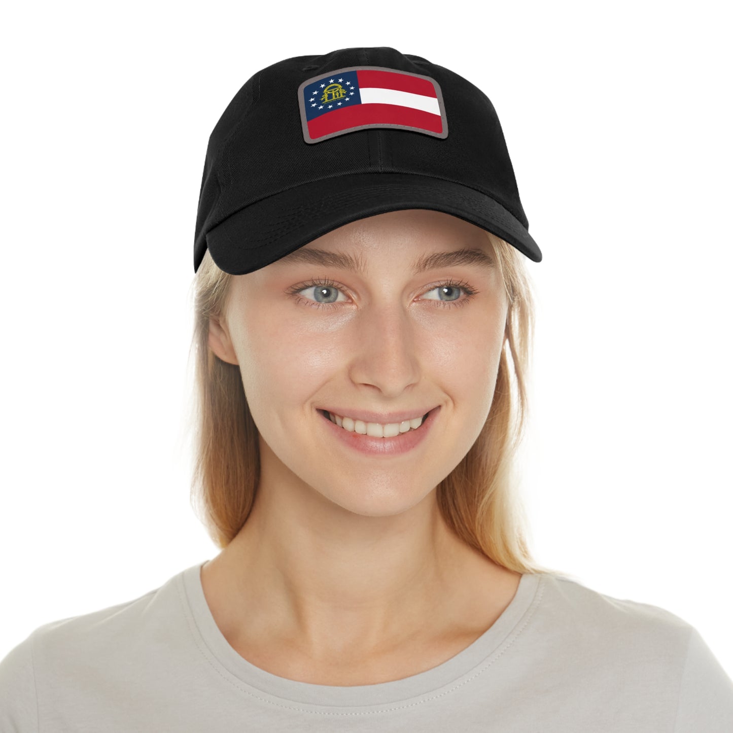 Flag Village USA Georgia State Flag Hat Cap with Leather Patch