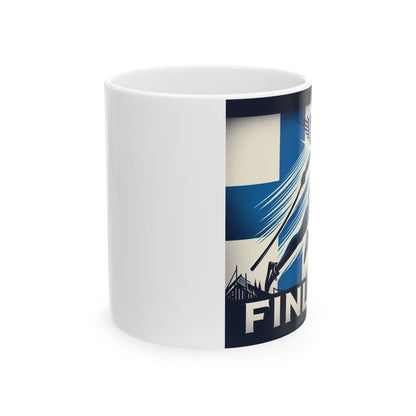 Flag Village Finland Sporting Flag Ceramic Coffee Mug 11oz FV-MG0017