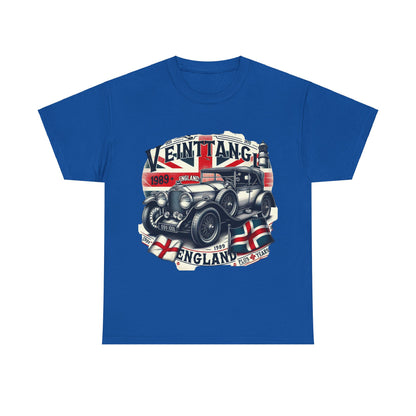 Flag Village UK Vintage Car Flag T-SHIRT Heavy Cotton Tee UK0006