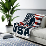 Flag Village United Stetes Sporting Flag Sherpa Fleece Blanket USA0016