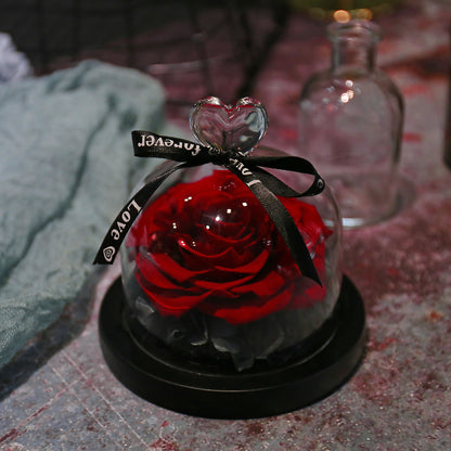 Flag Village Valentine's Day Birthday Gift Gift Box Glass Cover Big Rose Immortal Flower