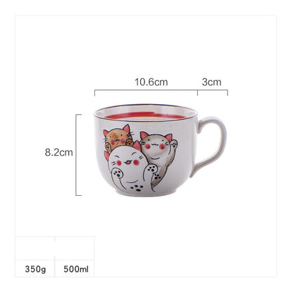 Flag Village Ceramic Cup With Lid Large Capacity, Spoon Set Gift Box