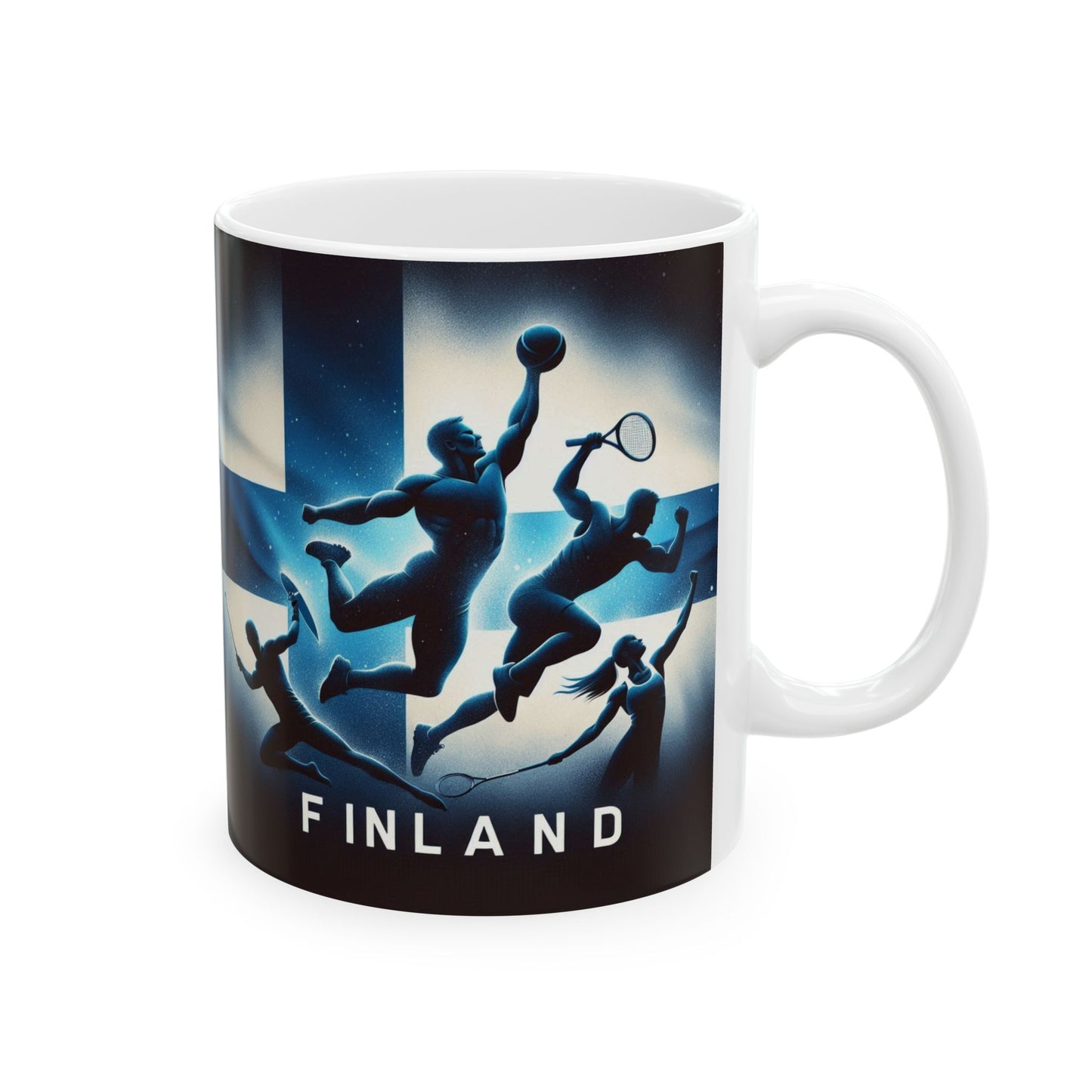 Flag Village Finland Sporting Flag Ceramic Coffee Mug 11oz FV-MG0015
