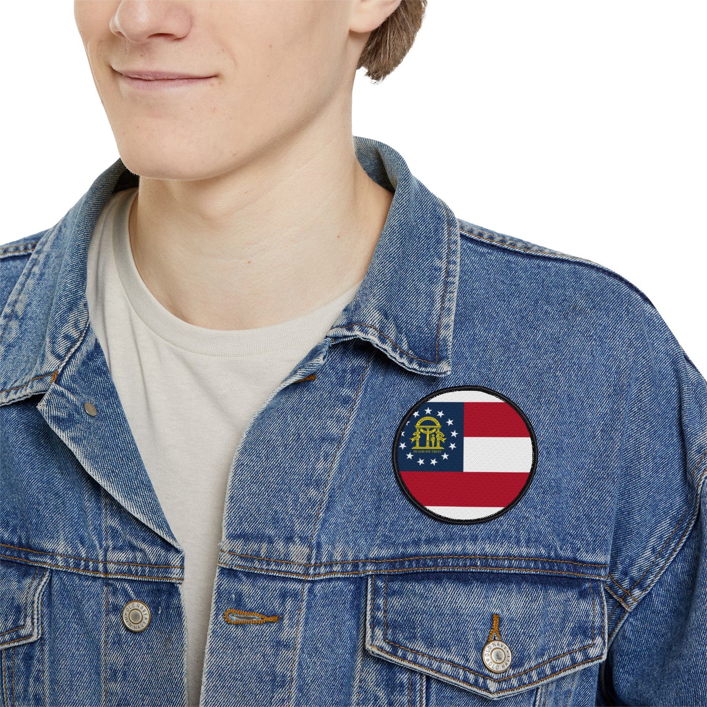 Flag Village Georgia State Flag Embroidery Iron-On Patches