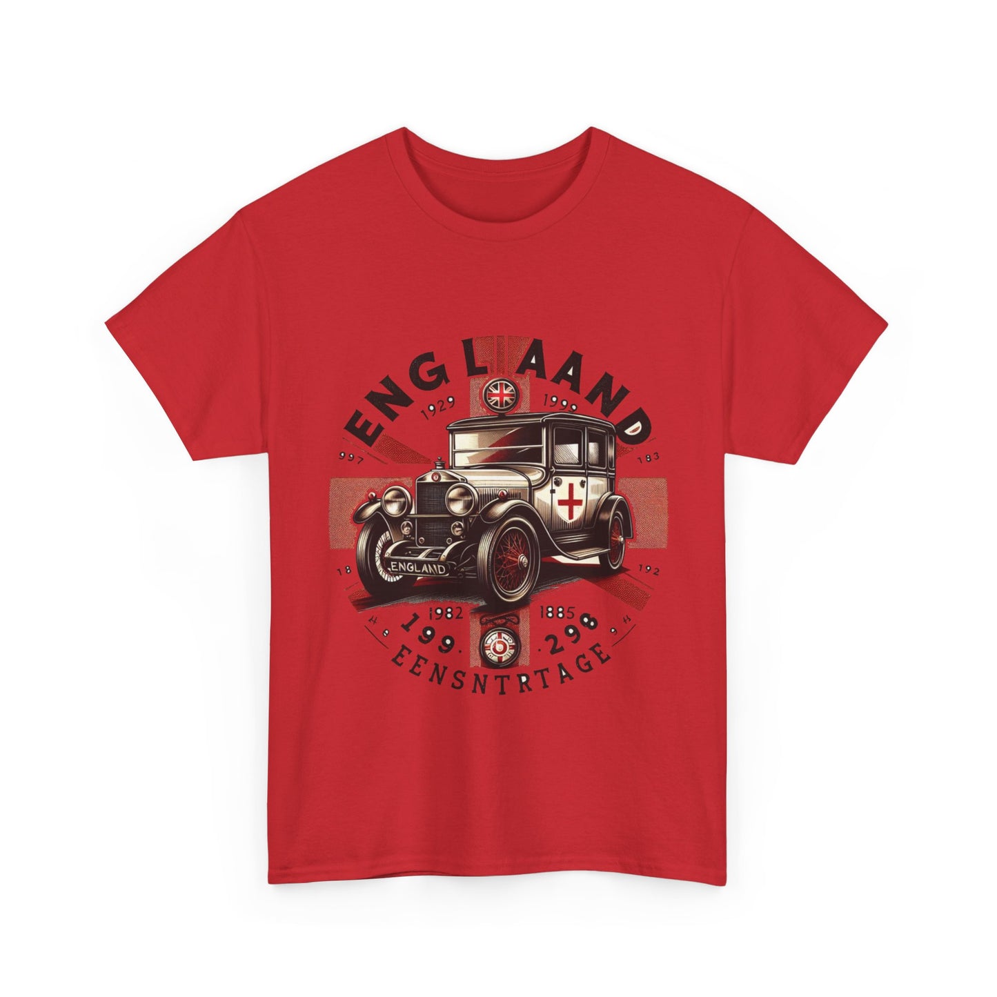 Flag Village UK Vintage Car Flag T-SHIRT Heavy Cotton Tee UK0024
