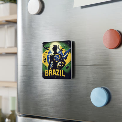 Flag Village BRAZIL Flag Sporting Porcelain Magnet, Square BRA0012
