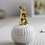 Flag Village Animal figurine decor jewelry box squirrel rabbit cat bird crafts gift home decor jar