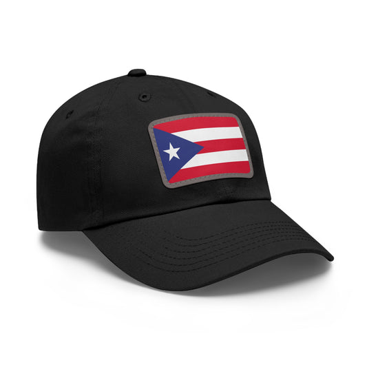 Flag Village Puerto Rico Flag Hat Cap with Leather Patch
