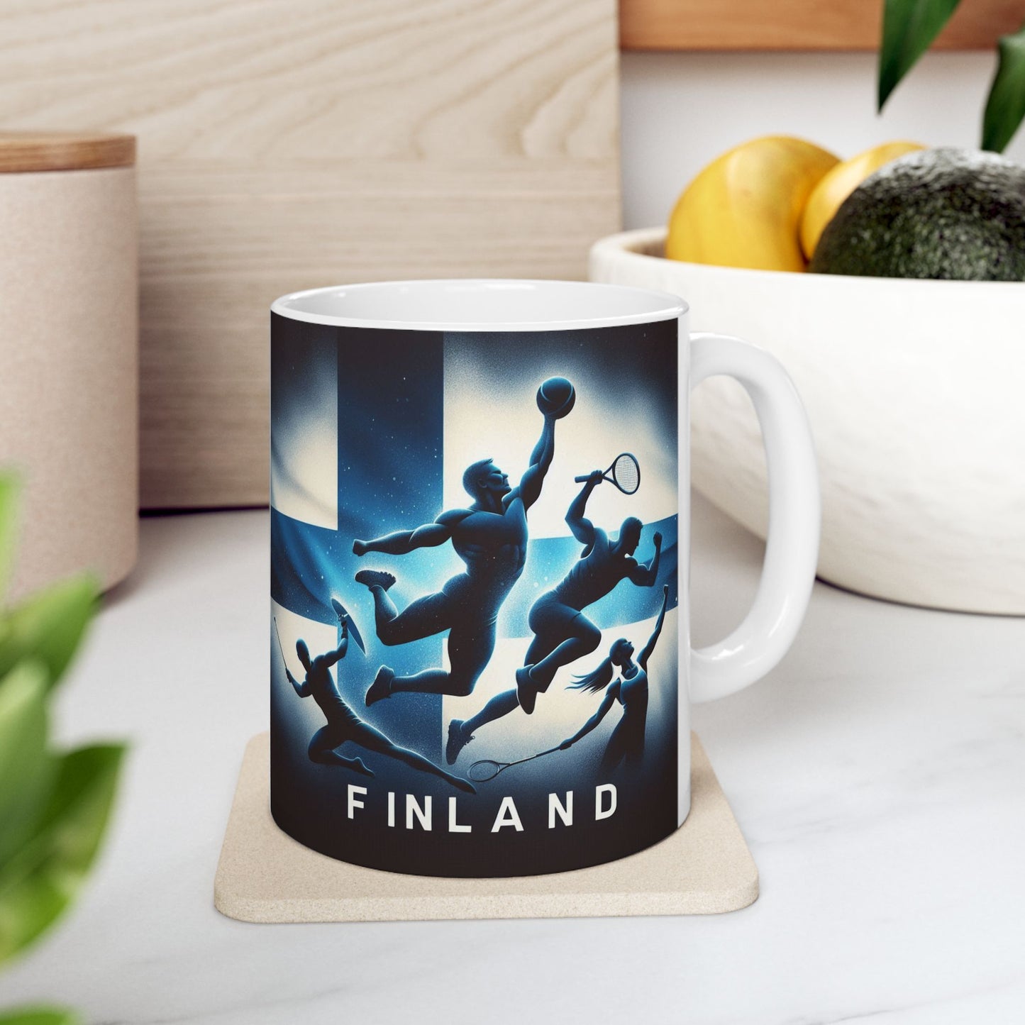 Flag Village Finland Sporting Flag Ceramic Coffee Mug 11oz FV-MG0015
