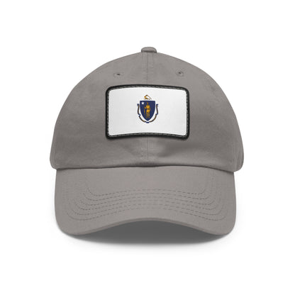 Flag Village USA Massachusetts State Flag Hat Cap with Leather Patch