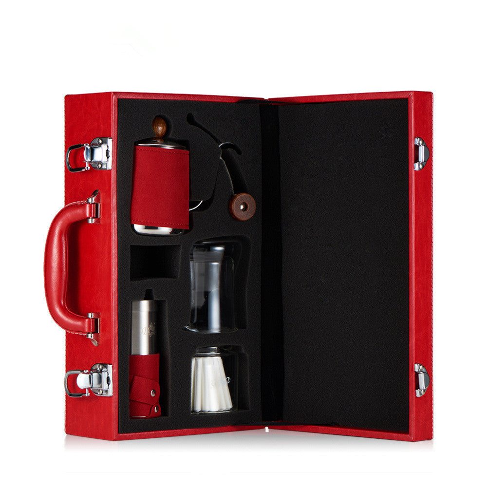 Flag Village Travel Portable Coffee Gift Box Hand Brew Pot Coffee Pot Set Gift Box