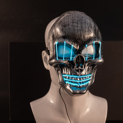 Flag Village LED Halloween Face Mask Luminous Skull Cold Light Masks Dance Party Bar Disco Mask Accessories Gifts Halloween Masks