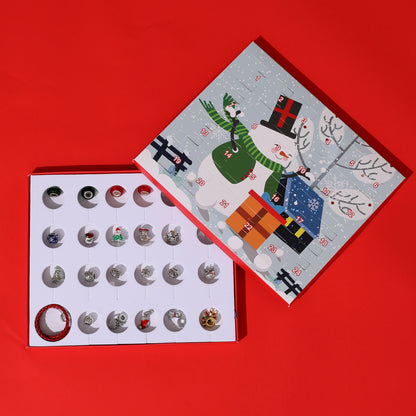 Flag Village Christmas Ornaments Children's Gift Box Countdown Calendar Gift Box Leather Cord Bracelet Set Box