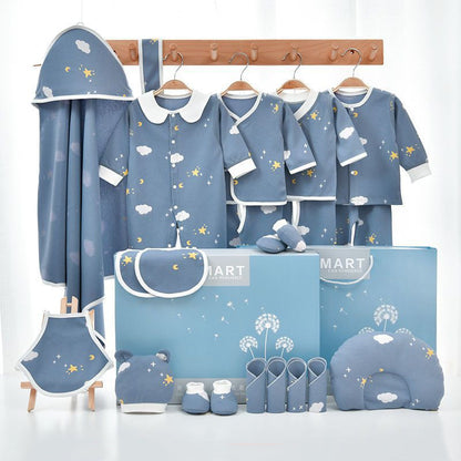 Flag Village Pure Cotton Spring And Autumn Newborn Baby Gift Box Full Moon Supplies Summer Suit