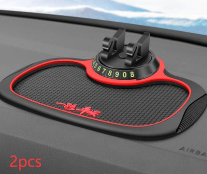 Flag Village Auto Tools Non-Slip Car Phone Pad For 4-in-1 Car Parking Number Card Anti-Slip Mat Auto Phone Holder Sticky Anti Slide Dash Phone Mount