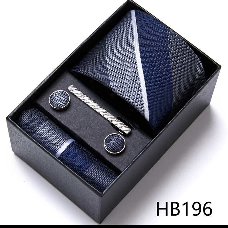 Flag Village Men's Business Formal Tie Six-piece Set Gift Box
