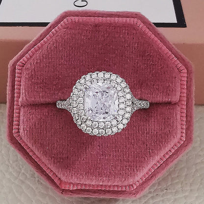 Flag Village Fashion Jewelry Luxury Multicolor Charm Cubic Zirconia Wedding Rings For Women T Shape Stone Party Jewelry Gifts