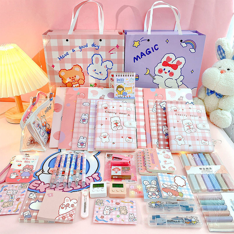 Flag Village Girl Students' Supplies Stationery Set Gift Box