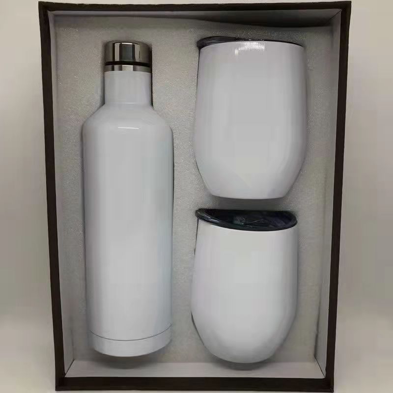 Flag Village 304 Stainless Steel 500ml Red Wine Bottle Gift Box Set Cup