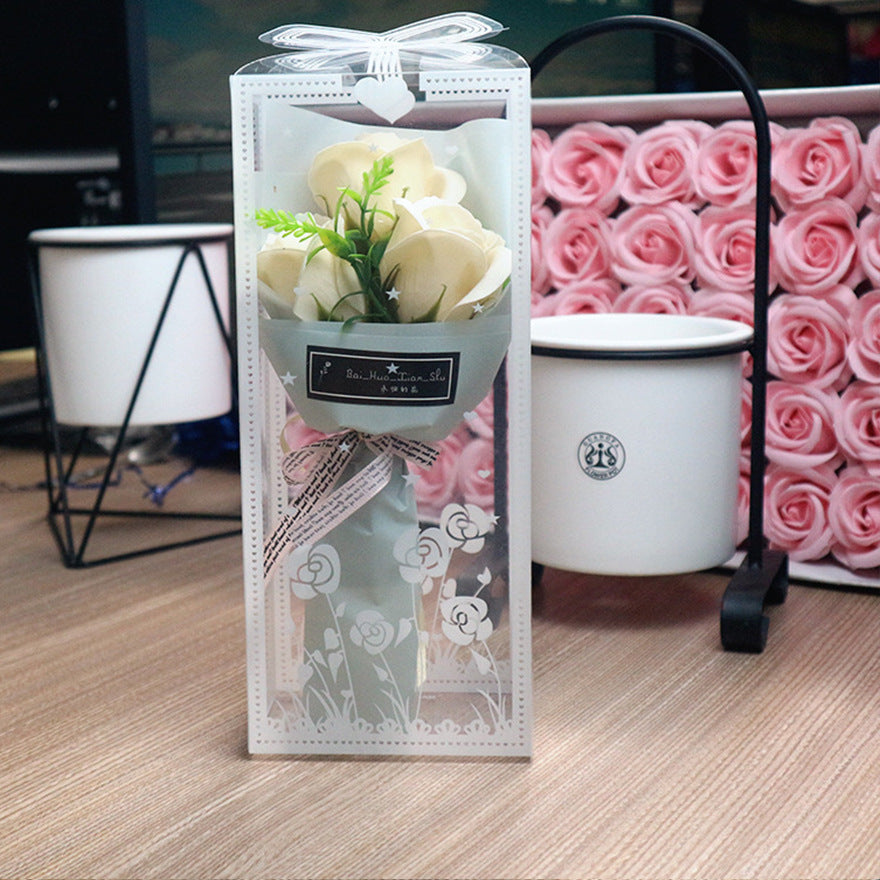 Flag Village Valentine's Day Soap Rose Bouquet Gift Box