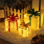 Flag Village Remote Control Christmas Gift Box Lights Christmas Three-piece Decoration