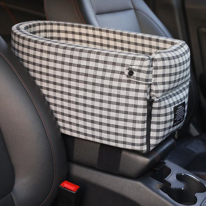 Flag Village Auto Tools Portable Pet Dog Car Seat Central Control Nonslip Dog Carriers Safe Car Armrest Box Booster Kennel Bed For Small Cat Dog Travel