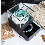 Flag Village Eternal Flower Rose Jewelry Box for Birthday Presents Valentines Day Wedding Gift