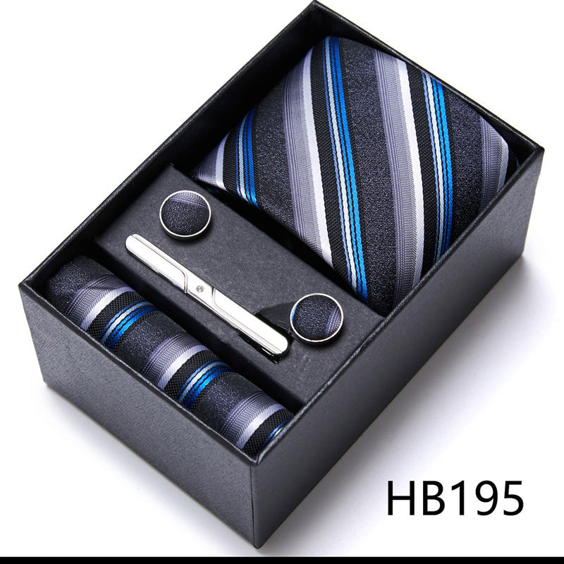Flag Village Men's Business Formal Tie Six-piece Set Gift Box