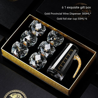 Flag Village Household Wineglass Set Asterism Turquoise Star Diamond Wine Glass Simple Gift Box