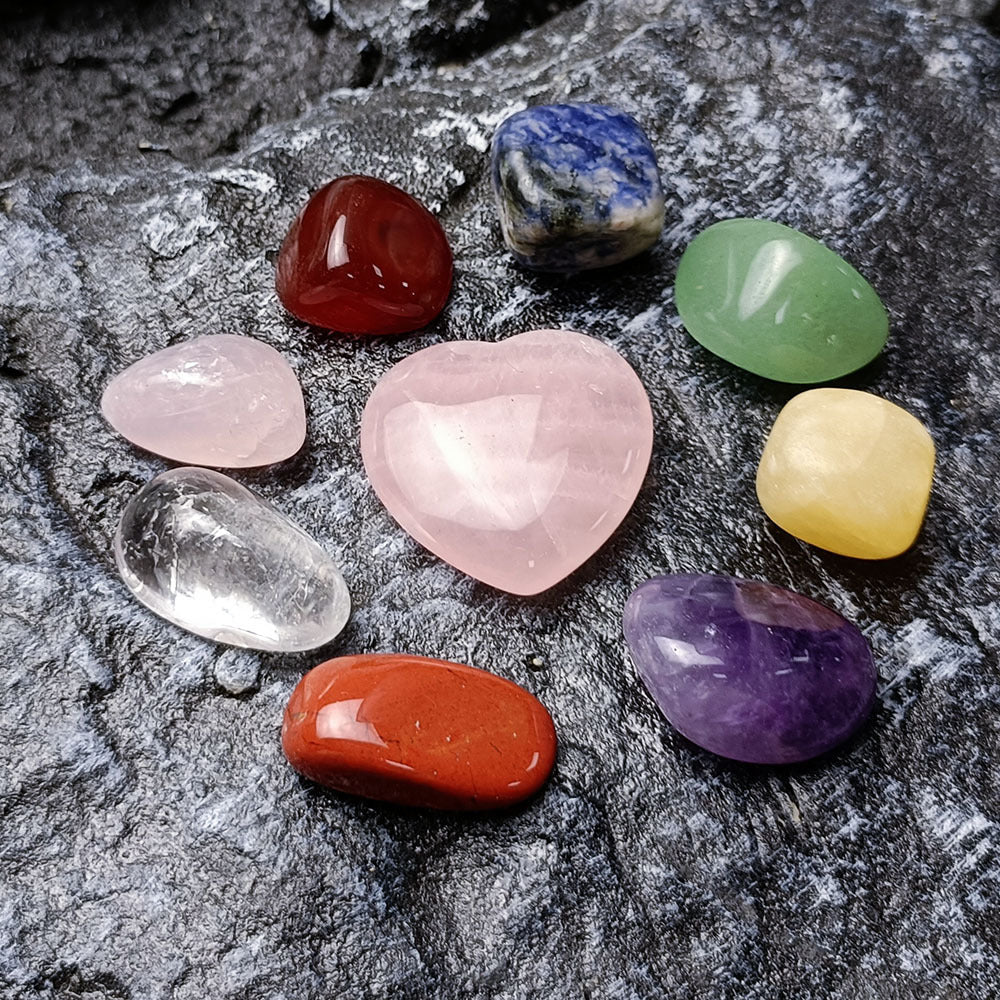 Flag Village Colorful Irregular Natural Stone Set Gift Box