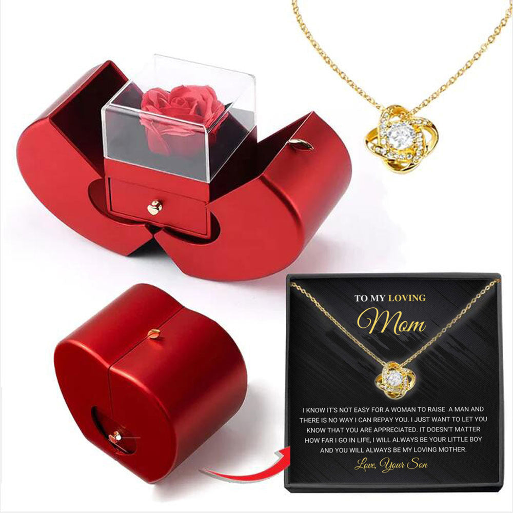 Flag Village Niche Mother's Day Gift Clavicle Chain Apple Box Set