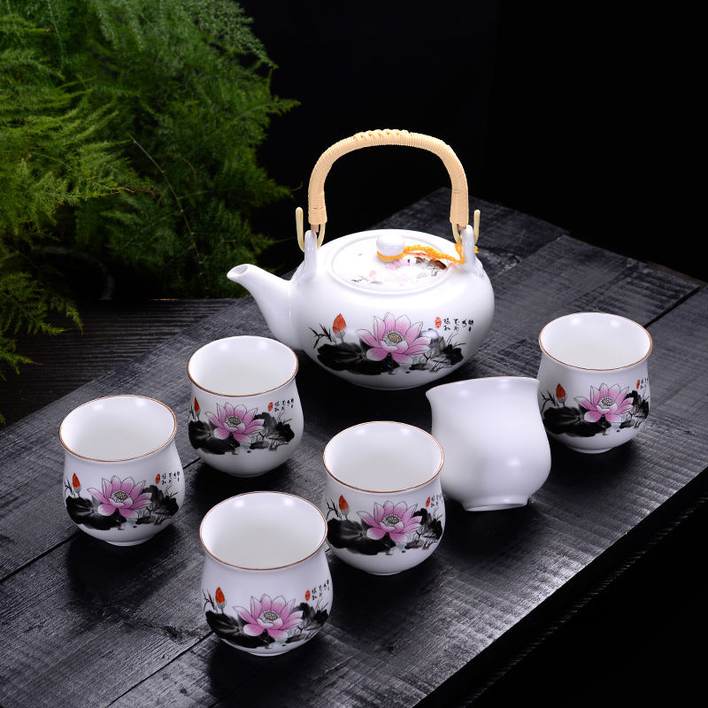 Flag Village Large-capacity Set Of Ceramic Tea Set With Gift Box