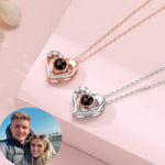 Flag Village 925 Silver Necklace Female Personality Projection Color Photo I Love You 100 Language Gifts