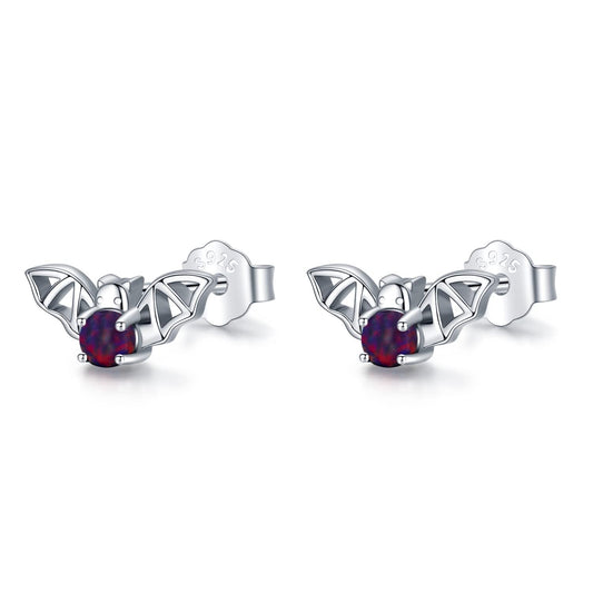 Flag Village Bat Earrings 925 Sterling Silver Opal Bat Jewelry Gifts for Girls Women
