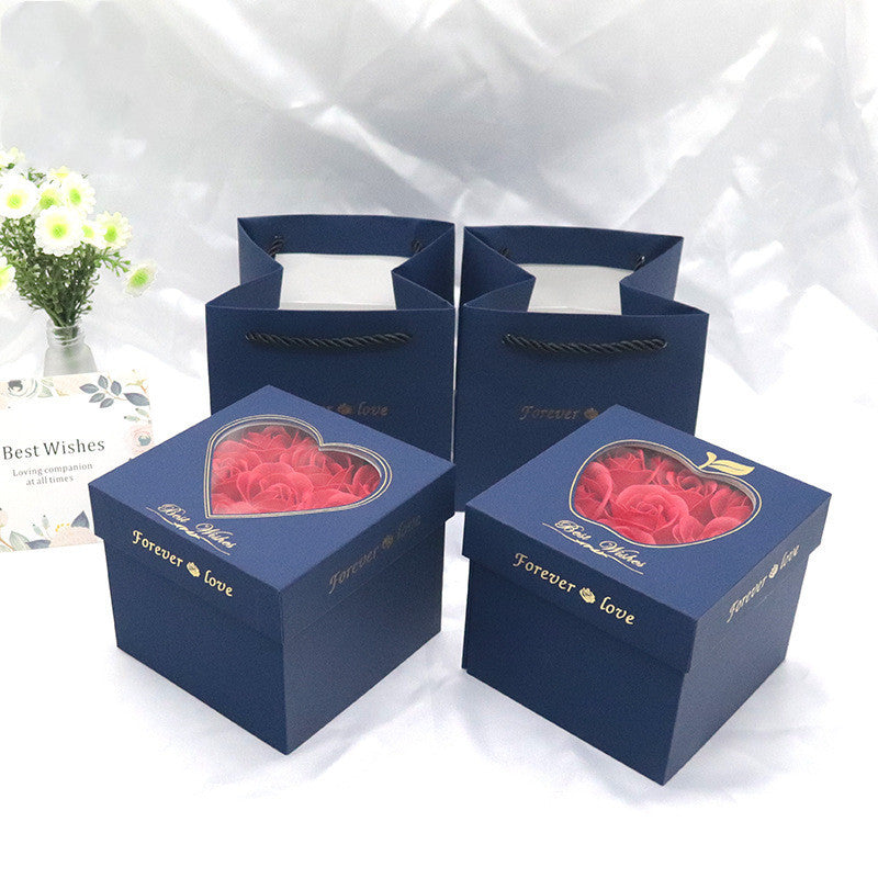 Flag Village Christmas Eternal Flower Love Rotating Gift Box
