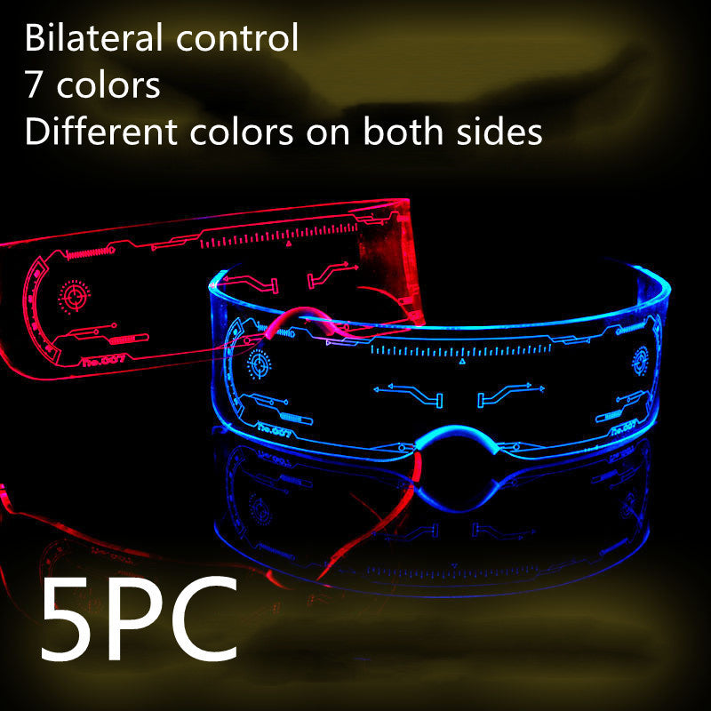 Flag Village LED Luminous Glasses Party Bar Disco Punk Glasses Futuristic Style Festival Goggles Decoration Gifts