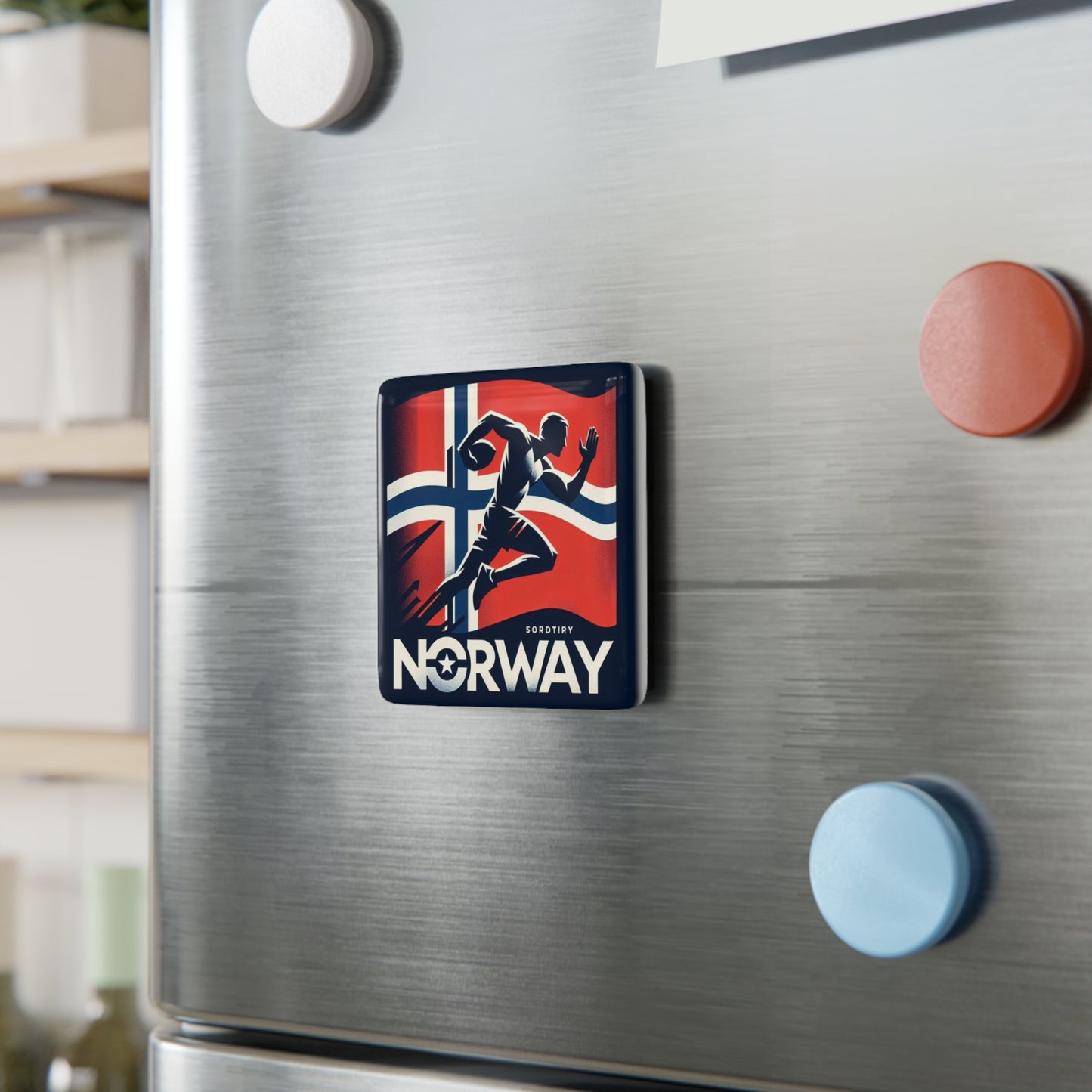 Flag Village Norway Flag Sporting Porcelain Magnet, Square NOR0004