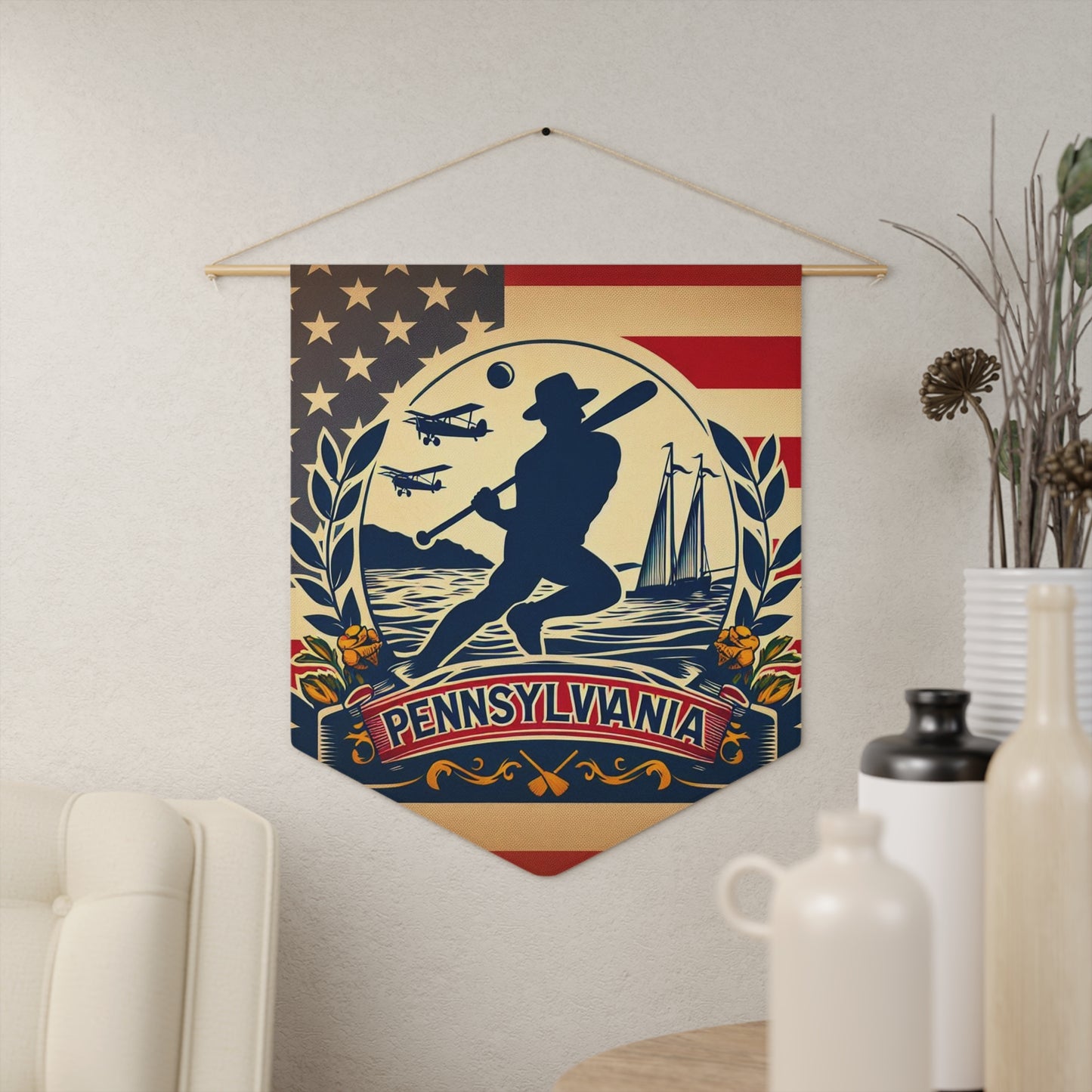 Flag Village Pennsylvania State Flag Pennant Sporting Home Wall decoration PA0001