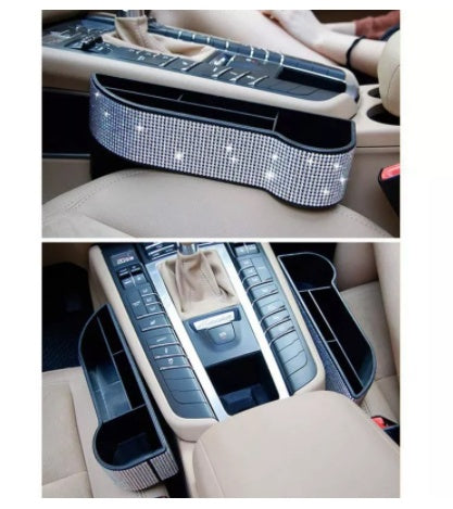 Flag Village Auto Tools Car Accessories Diamond-studded Seat Storage Box