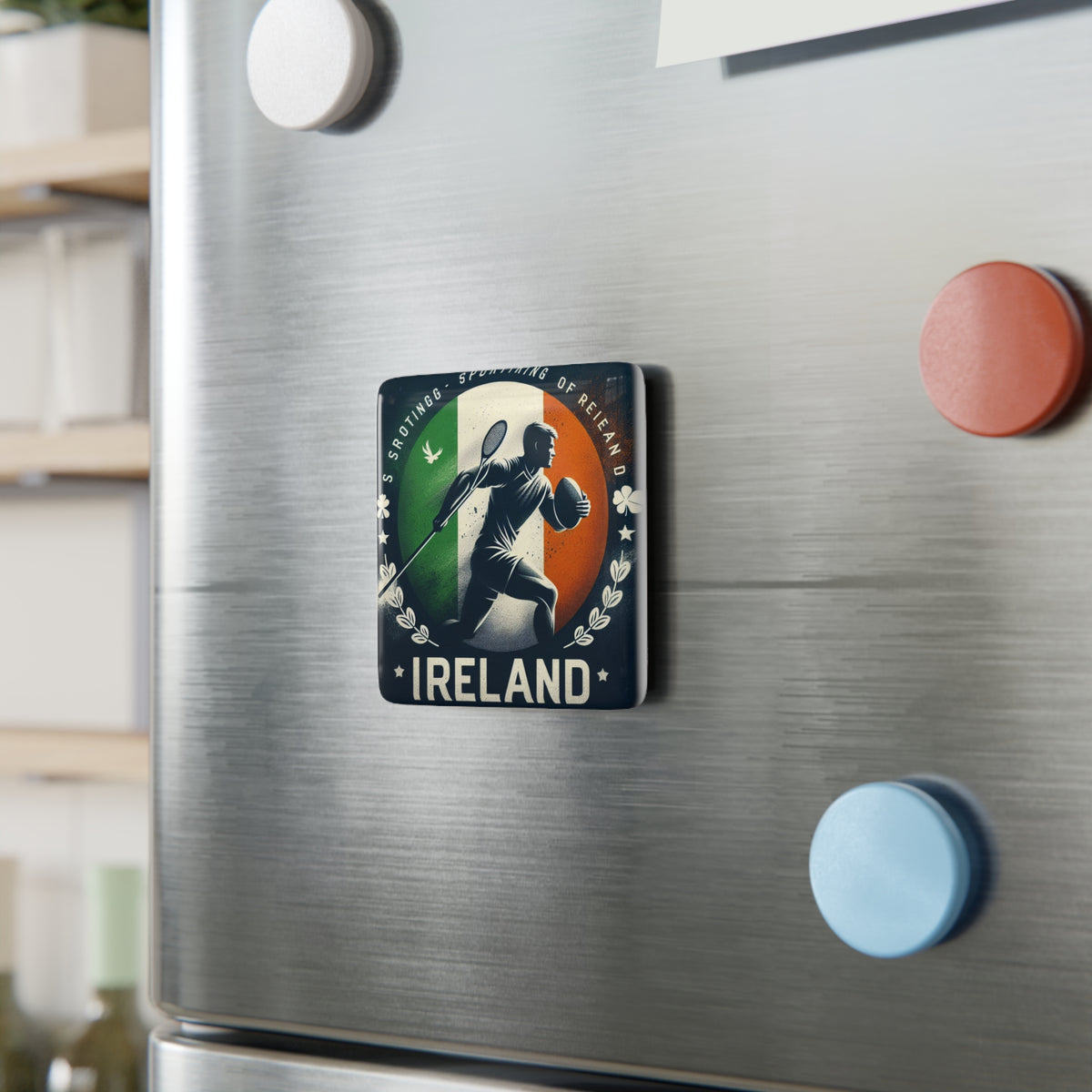 Flag Village IREAND Flag Sporting Porcelain Magnet, Square IRL0003
