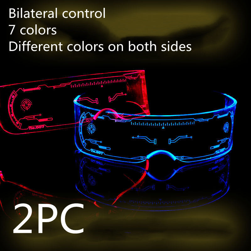 Flag Village LED Luminous Glasses Party Bar Disco Punk Glasses Futuristic Style Festival Goggles Decoration Gifts