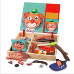 Flag Village Montessori Magnetic Fun Puzzle Children's Wooden Puzzle Box Game Cartoon Educational Painting Toys For Children Gift Antistress