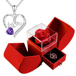 Flag Village Eternal Rose Apple Gift Box Women Necklace Valentine's Day Wedding Jewelry