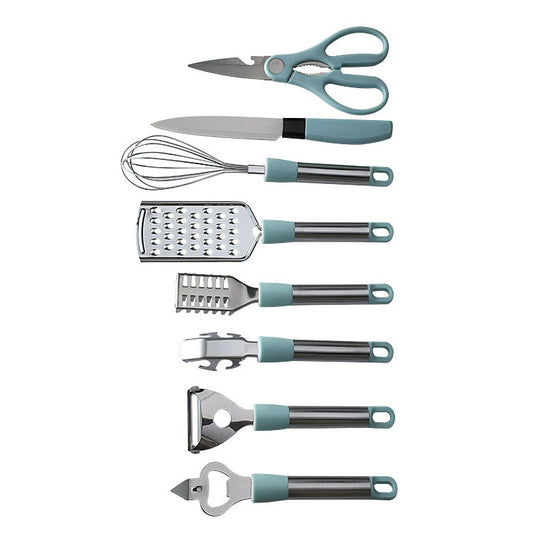 Flag Village Stainless Steel Kitchen Gadgets Household Kitchen Utensils Tray Peeler Egg Beating Scissors Gifts