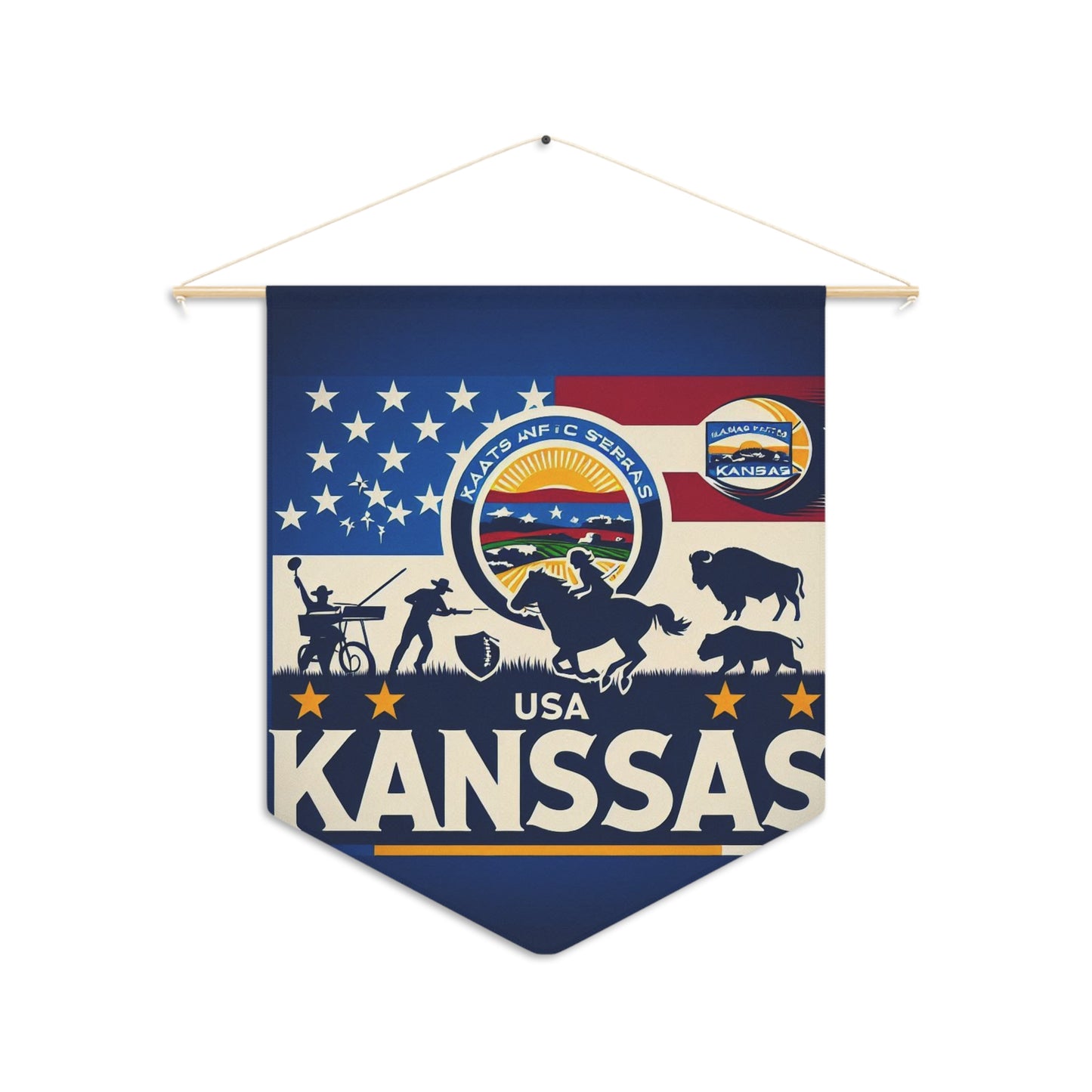Flag Village Kansas State Flag Pennant Sporting Home Wall decoration KS0001