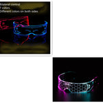 Flag Village LED Luminous Glasses Party Bar Disco Punk Glasses Futuristic Style Festival Goggles Decoration Gifts